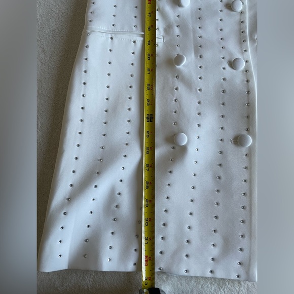 Lucy Paris White Embellished Blazer Dress Bridal Engagement Cocktail S - Picture 8 of 13